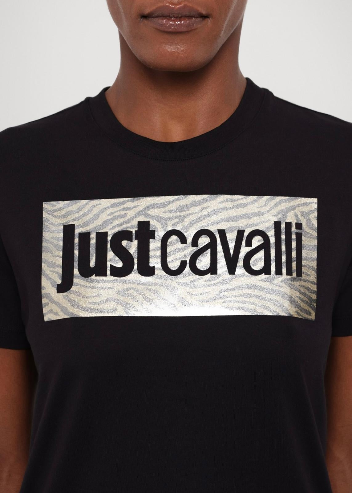 T-Shirt Just Cavalli "Logo Foil Zebra" donna