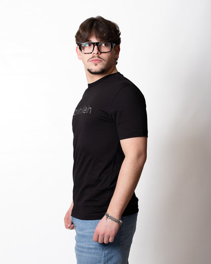 T-Shirt Calvin Klein basic con maxi logo ricamato uomo