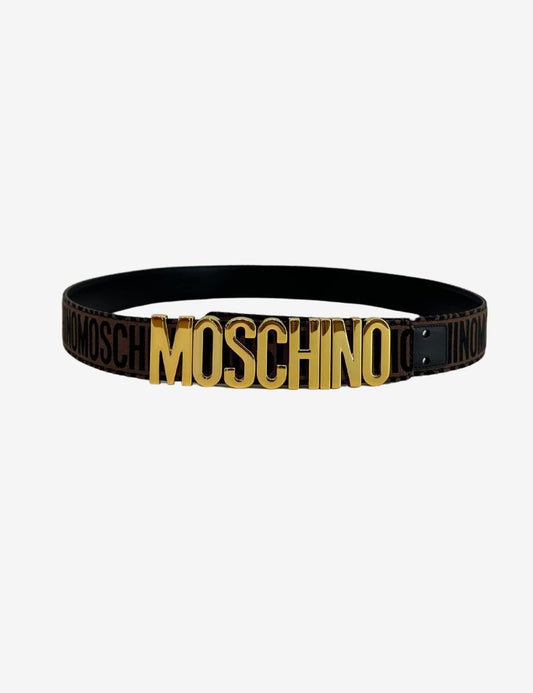 Cintura Moschino con logo jacquard
