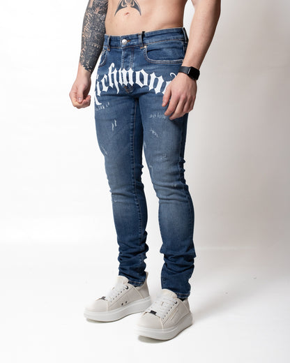 Jeans John Richmond skinny con logo frontale uomo