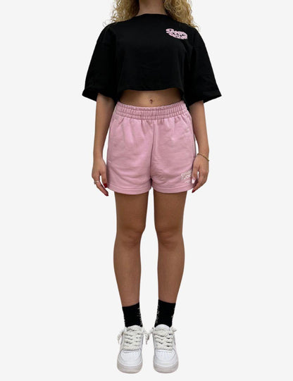 T-Shirt Comme Des Fuckdown crop con stampa donna