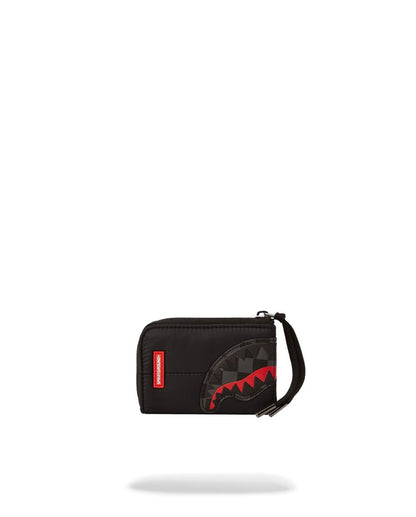 Portafoglio Sprayground nero black puffer grey check zip-out wallet