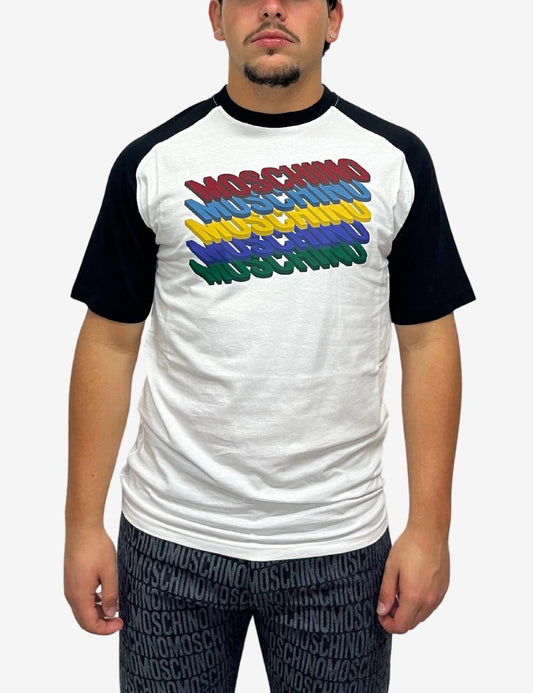 T-Shirt Moschino con logo multicolor uomo