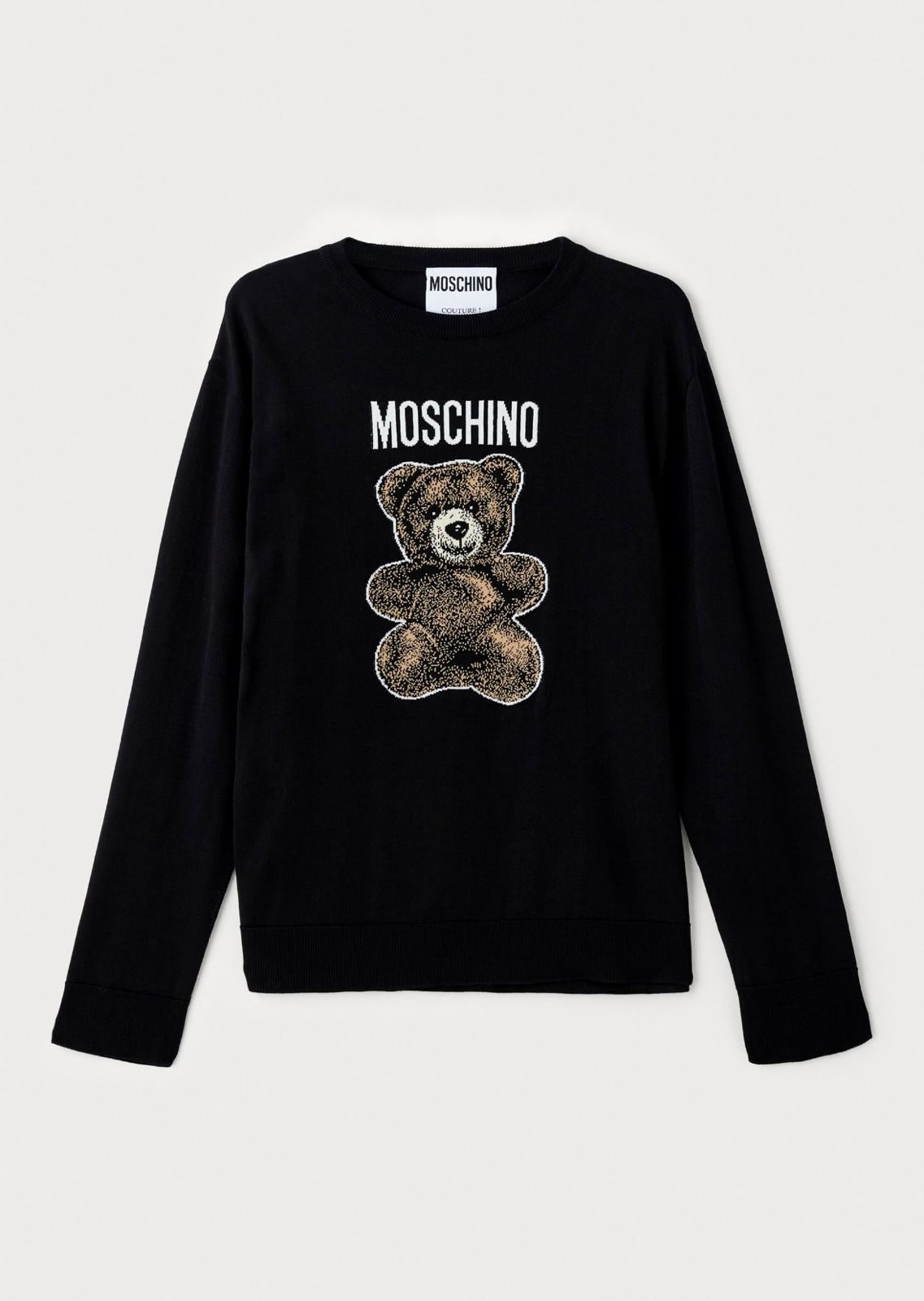 Maglia Moschino girocollo con intarsio "Teddy Bear" uomo