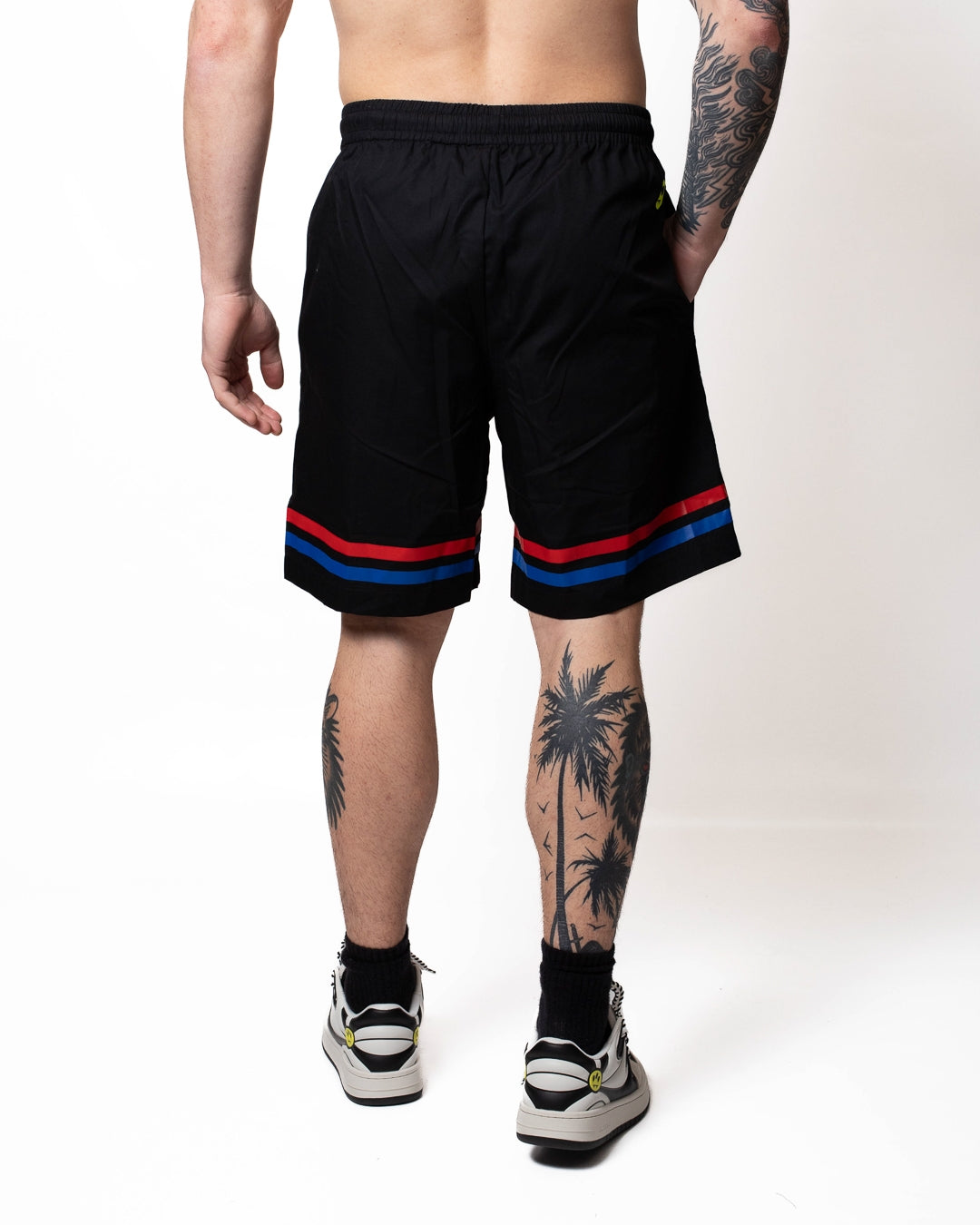 Shorts Barrow in popeline con stampe e logo in gomma